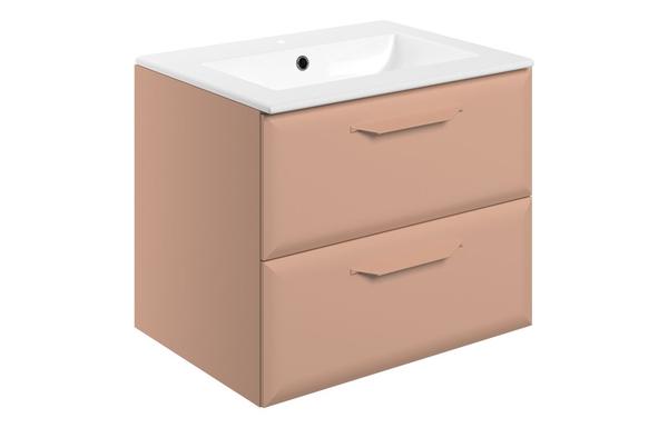 Stafford 615mm Wall Hung 2 Drawer Basin Unit w/1TH Basin - Matt Apricot